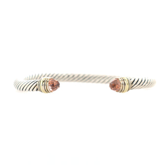 David Yurman Cable Classic Bracelet Sterling Silver with 14K Yellow Gold and Morganite 5mm