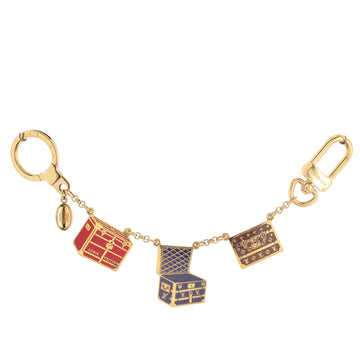 Louis Vuitton Porte Cles Trunk Chain Bag Charm and Key Holder Metal and Enamel