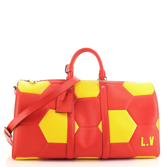 Louis Vuitton FIFA World Cup Red & White Leather Keepall