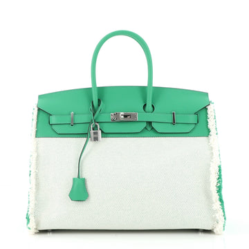 Hermes Fray Fray Birkin Bag Toile and Swift 35