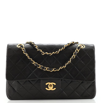Chanel Vintage Classic Double Flap Bag Quilted Lambskin Medium