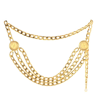 Chanel Vintage Medallion Multichain Belt Metal