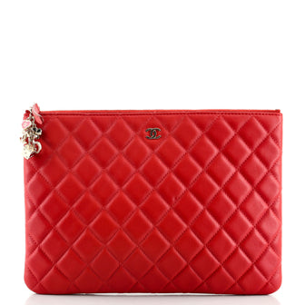 Chanel CC Casino O Case Clutch Quilted Lambskin Medium