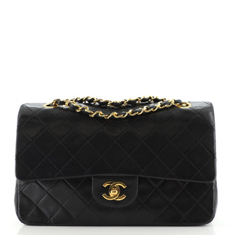 Chanel Vintage Classic Double Flap Bag Quilted Lambskin Medium