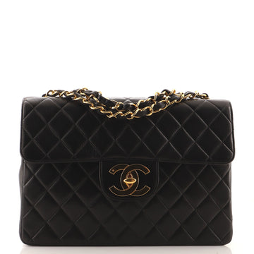 Chanel Vintage Classic Single Flap Bag Quilted Lambskin Jumbo