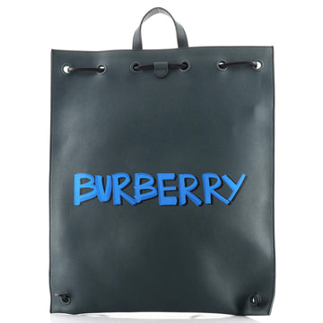 Burberry Graffiti Drawstring Backpack Printed Leather
