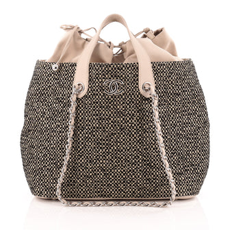 Chanel Shopping Tote Woven Straw Large