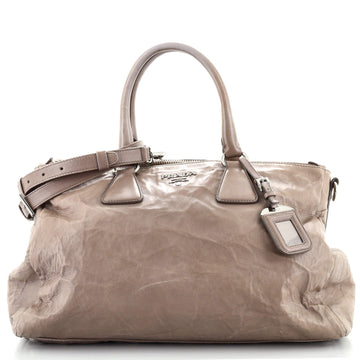 Prada Double Zip Convertible Tote Nappa Antique Medium