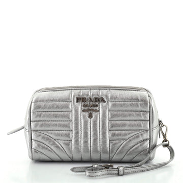 Prada Wristlet Pouch Diagramme Quilted Leather