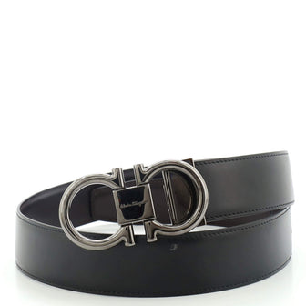 Salvatore Ferragamo Gancini Reversible Belt Leather Wide