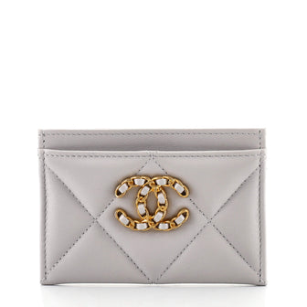 Chanel 19 Card Holder Quilted Lambskin