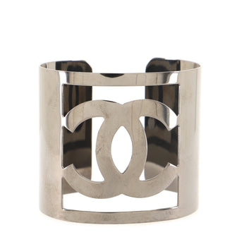 Chanel CC Cut-Out Cuff Bracelet Metal Wide