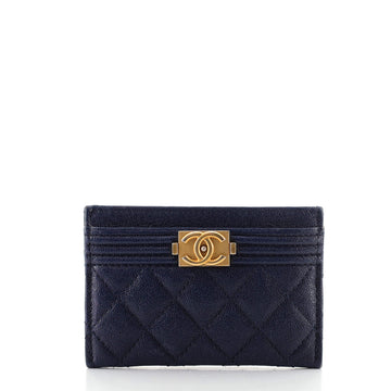 Chanel Boy Card Holder Quilted Caviar