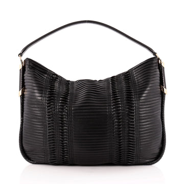 Jimmy Choo Zoe Hobo Pleated Leather with Snakeskin Medium