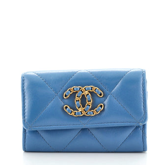 Chanel 19 Flap Card Case Quilted Goatskin