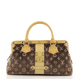 Louis Vuitton Trompe L'Oeil L'Ingenieux Handbag Limited Edition Monogram Velvet with Crocodile