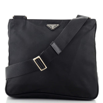 Prada Double Pocket Zip Messenger Tessuto Medium