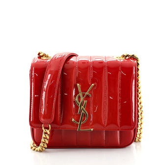 Saint Laurent Vicky Crossbody Bag Vertical Quilted Patent Small