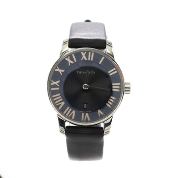 Tiffany & Co. Atlas 2-Hand Quartz Watch Stainless Steel and Leather 29