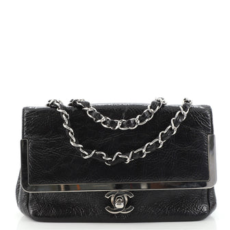 Chanel Metal Frame Flap Bag Glazed Calfskin Mini