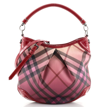 Burberry Craigwell Hobo Gradient Check Coated Canvas with Patent