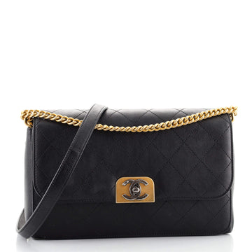 Chanel Straight Lines Flap Bag Quilted Calfskin Medium