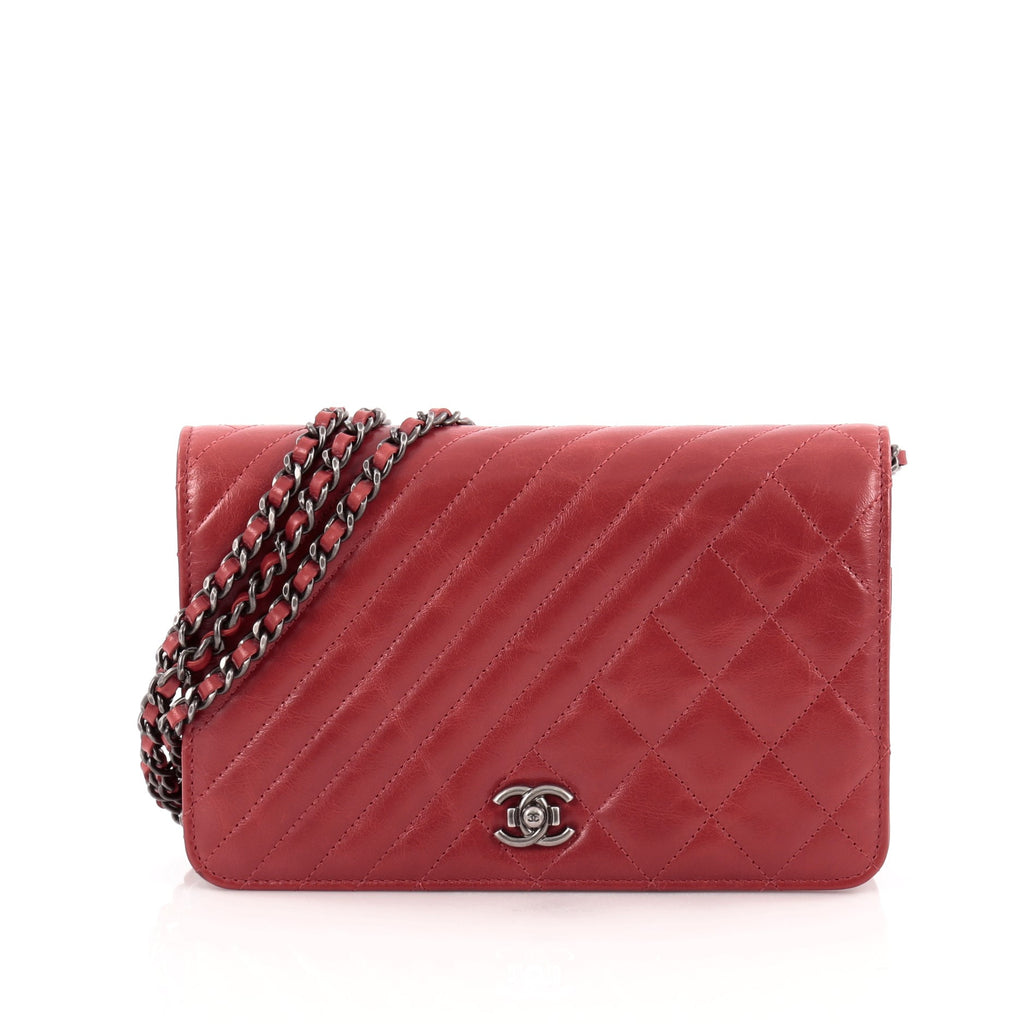 Buy Chanel Coco Boy Wallet on Chain Quilted Lambskin Red 1233201