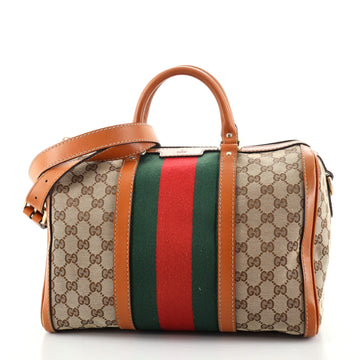 Gucci Vintage Web Boston Bag GG Canvas Medium