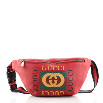 Gucci Logo Belt Bag Printed Leather Medium