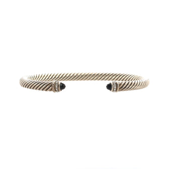 David Yurman Cable Classic Bracelet Sterling Silver with Onyx and Diamonds 5mm