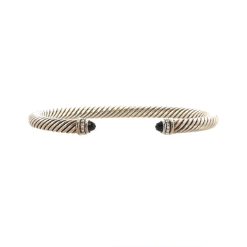 David Yurman Cable Classic Bracelet Sterling Silver with Onyx and Diamonds 5mm
