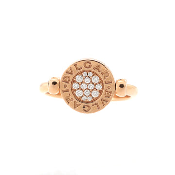 Bvlgari Flip Ring 18K Rose Gold with Diamonds and Mother Of Pearl