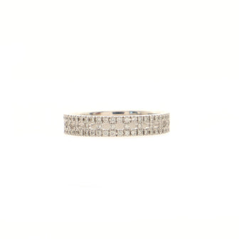 Tiffany & Co. True Ring 18K White Gold with Pave Diamonds Narrow
