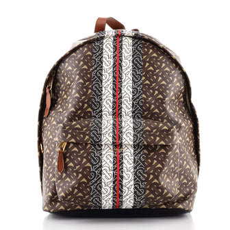 Burberry TB Zip Pocket Backpack Monogram E-Canvas Large