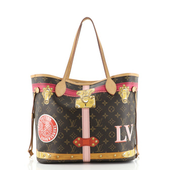 Louis Vuitton Neverfull NM Tote Limited Edition Summer Trunks Monogram Canvas MM