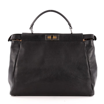 Fendi Peekaboo Handbag Leather with Calf Hair Interior