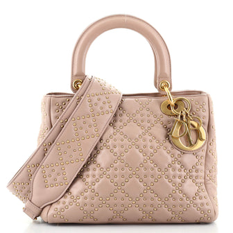 Christian Dior Supple Lady Dior Bag Cannage Studded Lambskin Medium