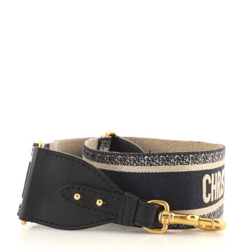 Christian Dior Logo Shoulder Strap Embroidered Canvas