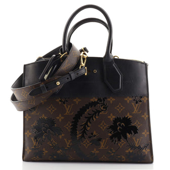 Louis Vuitton City Steamer Handbag Limited Edition Blossom Monogram Canvas and Leather MM
