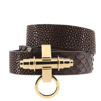 Givenchy Obsedia Triple Wrap Bracelet Python and Snakeskin