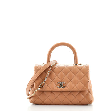 Chanel Coco Top Handle Bag Quilted Caviar Mini