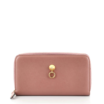 Fendi Dotcom Zip Around Wallet Leather Long