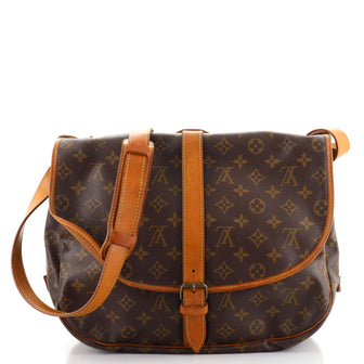 Louis Vuitton Saumur Handbag Monogram Canvas 35