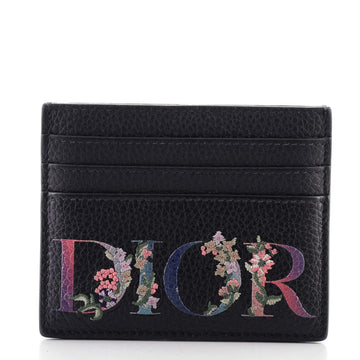 Christian Dior Card Holder Embroidered Leather