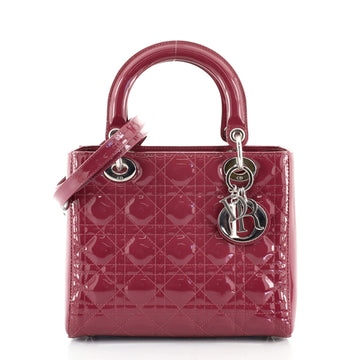 Christian Dior Lady Dior Bag Cannage Quilt Patent Medium