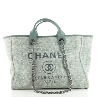 Chanel Deauville Tote Raffia with Glitter Detail Large