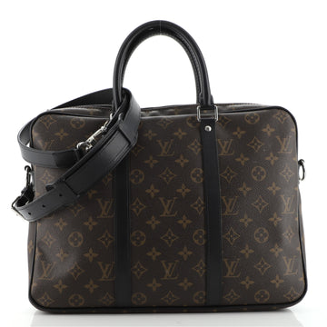 Louis Vuitton Porte-Documents Voyage Briefcase Macassar Monogram Canvas PM