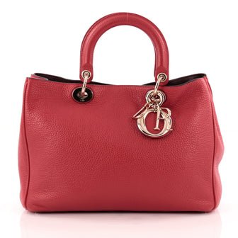 Christian Dior Diorissimo Tote Pebbled Leather Medium