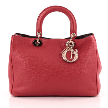 Christian Dior Diorissimo Tote Pebbled Leather Medium