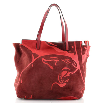 Valentino Zip Shopper Tote Suede and Leather Medium